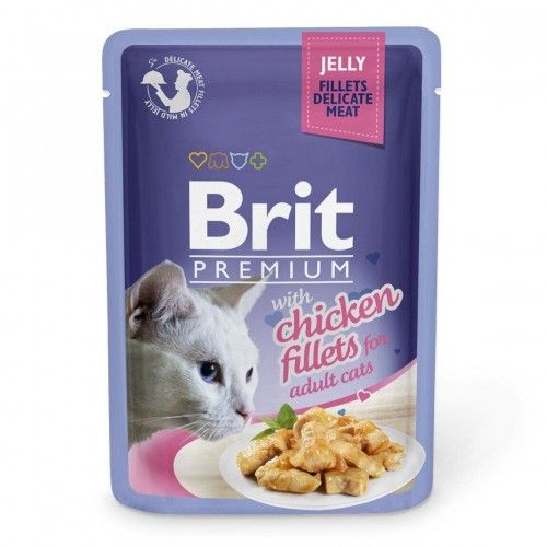 Набір вологих кормів Brit Premium pouches «Сімейна тарілка філе в желе»  асорті із 4 смаків 12 шт. х 85 г