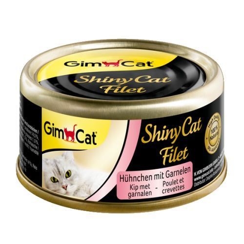 Вологий корм GimCat Shiny Cat Filet для котів курка і креветки 70 г