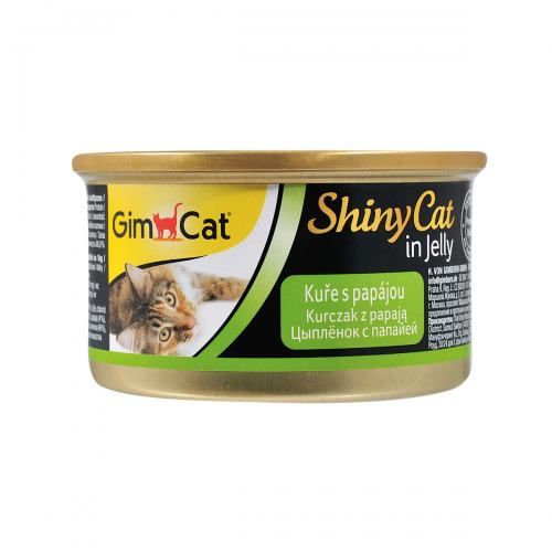 Вологий корм GimCat Shiny Cat для котів курка і папайя 70 г