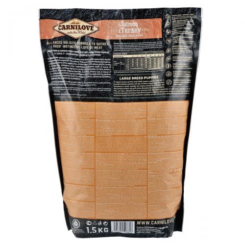 Сухий корм Carnilove Salmon & Turkey для цуценят та молодих собак великих порід лосось та індичка 1,5 кг