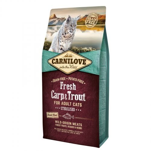 Сухой корм для кошек Carnilove Fresh Carp & Trout для стерилизованных рыба 6 кг