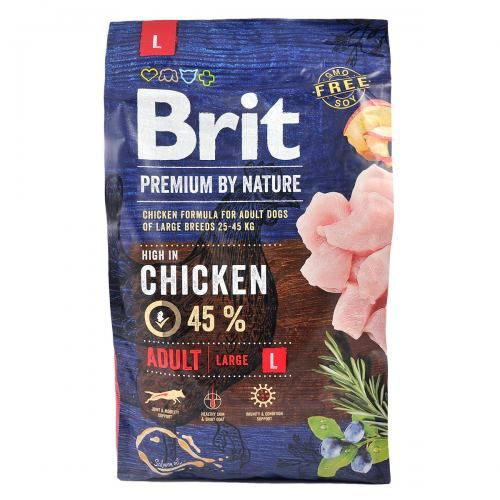 Сухий корм Brit Premium Dog Adult L для дорослих собак великих порід з куркою 3 кг