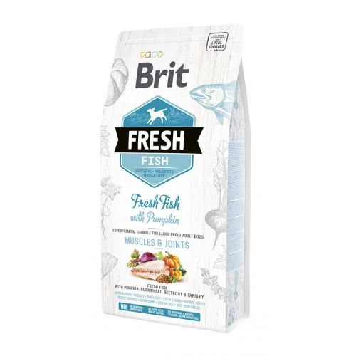 Сухий корм Brit Fresh для дорослих собак великих порід для м'язів та суглобів з рибою та гарбузом 2,5 кг