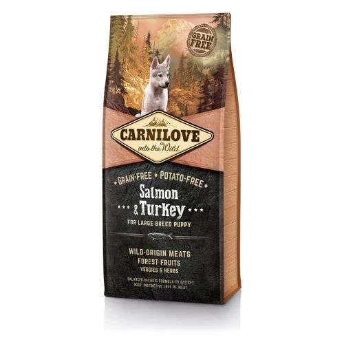 Сухий корм Carnilove Salmon & Turkey для цуценят та молодих собак великих порід лосось та індичка 12 кг