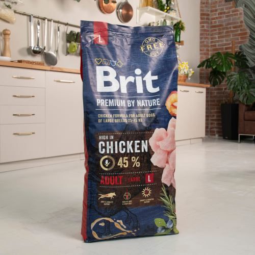Сухий корм Brit Premium Dog Adult L для дорослих собак великих порід з куркою 3 кг