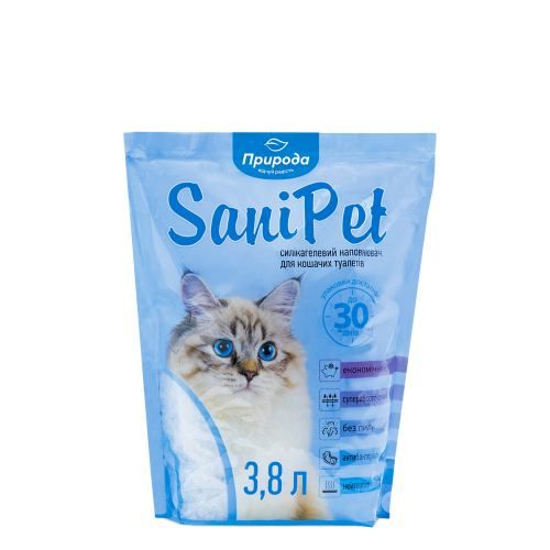 Наповнювач для котячого туалету Природа Sani Pet силікагелевий 3,8 л