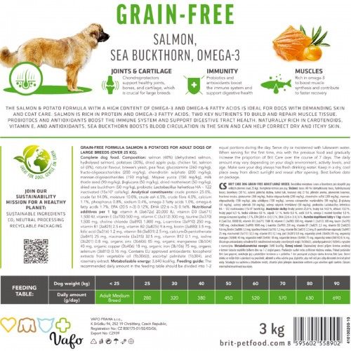 Сухий корм Brit Care Dog Grain-free Adult Large Breed для собак великих порід беззерновий з лососем