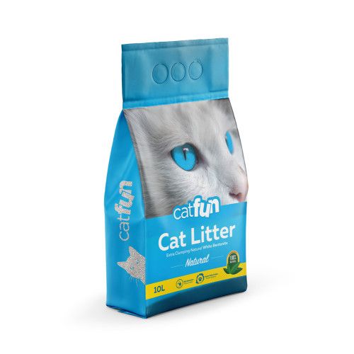 Наполнитель Catfun бентонитовый для для кошачьих туалетов натуральный 10 л