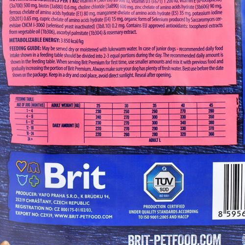Сухий корм Brit Premium Dog Junior L для цуценят та юніорів великих порід з куркою 3 кг