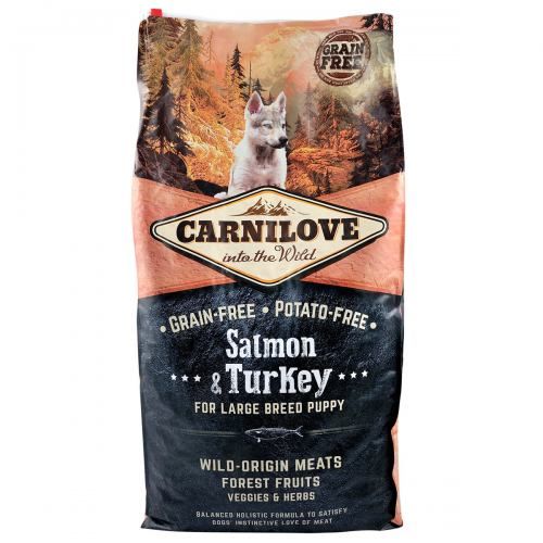Сухий корм Carnilove Salmon & Turkey для цуценят та молодих собак великих порід лосось та індичка 12 кг