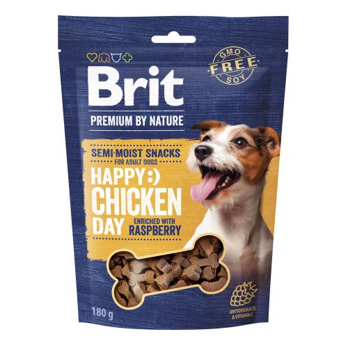 Лакомство для собак Brit Premium Semi-moist Snacks полувлажные с курицей и малиной 180 г