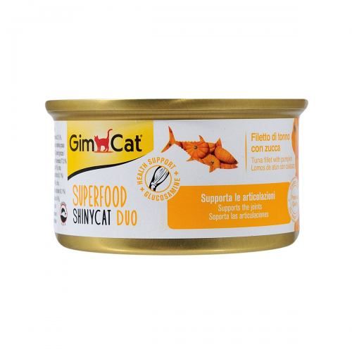 Вологий корм GimCat Shiny Cat Superfood для котів тунець та гарбуз 70 г