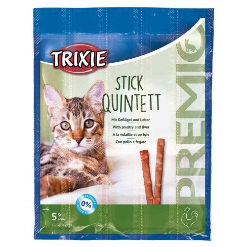 Лакомство Trixie Premio Stick Quintett для кошек палочки с домашней птицей и печенью 5 г 5 шт