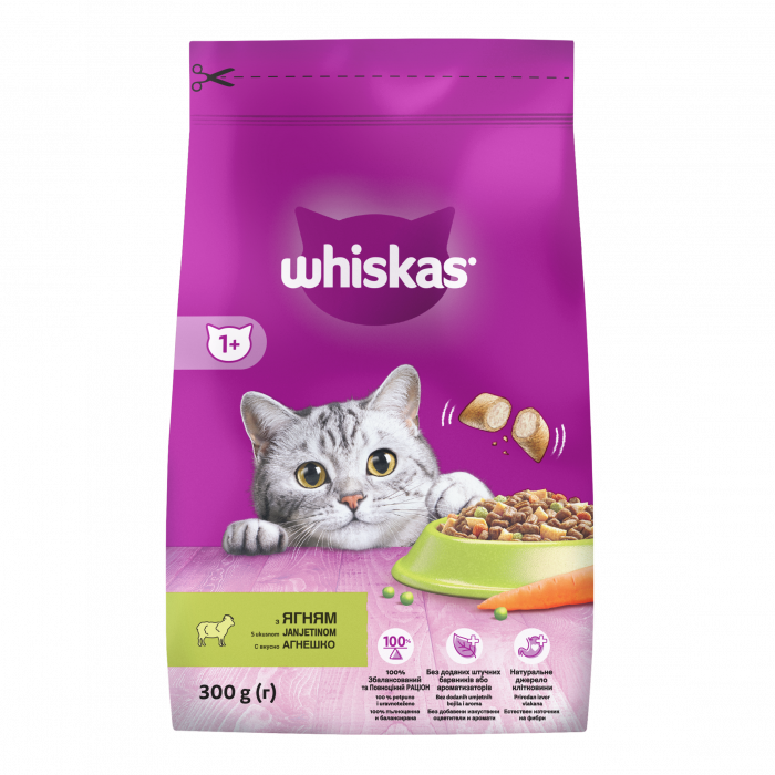 Сухий корм для котів Whiskas з ягням 300 г