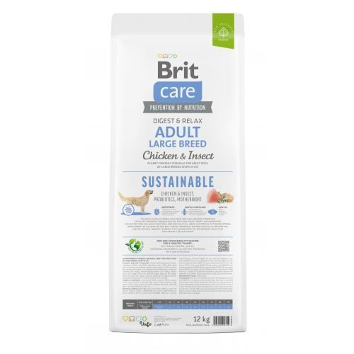 Сухий корм Brit Care Dog Sustainable Adult Large Breed для собак великих порід з куркою та комахами