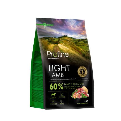 Корм сухий Profine Light Lamb and Potatoes для собак з надмірною вагою з ягнятиною та картоплею 3 кг