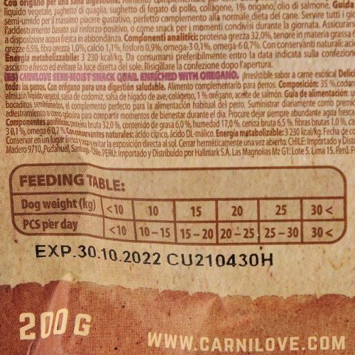 Лакомство Carnilove Semi Moist для собак перепелка и орегано 200 г