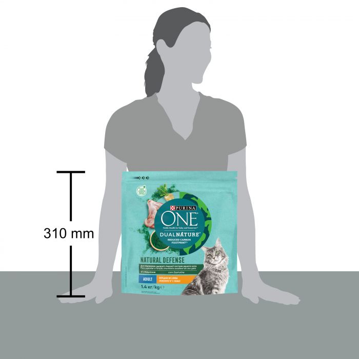 Сухий корм для дорослих котів PURINA ONE Adult Dual Nature Spirulina з куркою