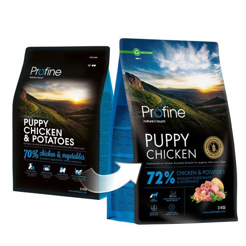 Корм сухий Profine Puppy Chicken and Potatoes для цуценят та юніорів всіх порід з куркою та картоплею 3 кг