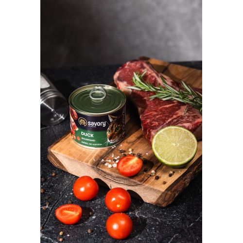 Вологий корм Savory для дорослих вибагливих котів з качкою