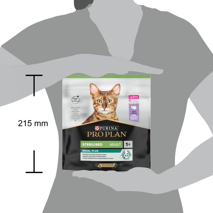 Сухий корм для котів  PRO PLAN Sterilised Adult 1+ Renal Plus  після стерилізації з індичкою 400 г