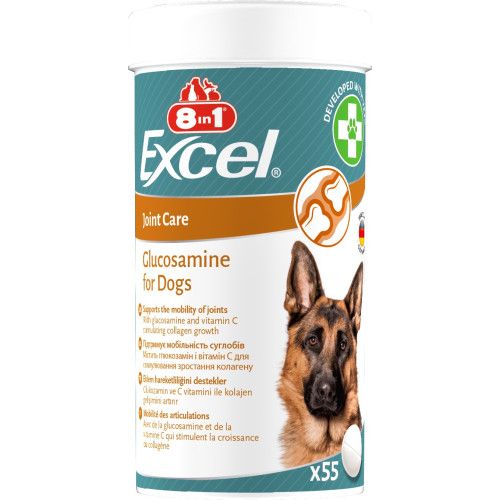 Вітаміни 8in1 Excel Glucosamine для цуценят та дорослих собак, для суглобів, 55 шт