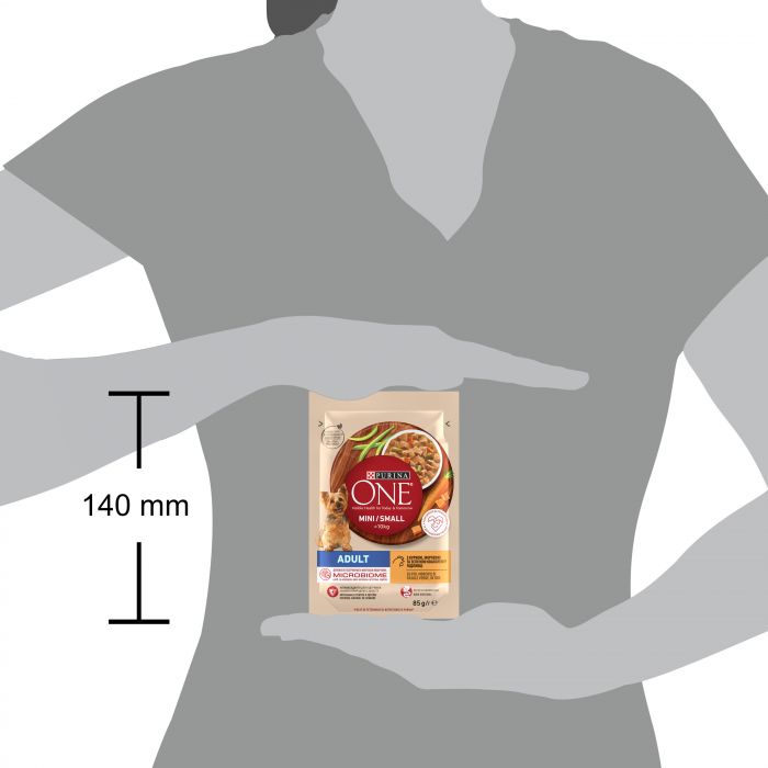 Влажный корм для собак Purina One Mini Adult с курицей морковью и зеленой фасолью в подливе 85 г
