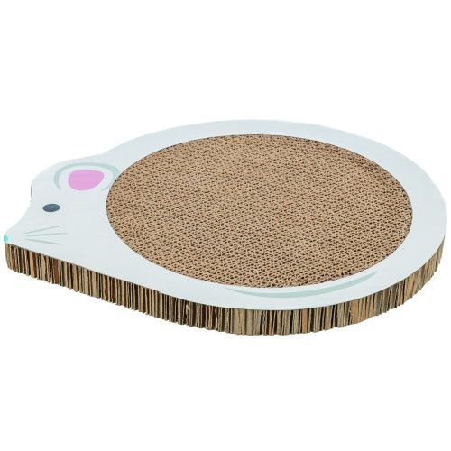 Дряпка Trixie картонная в форме мыши с кошачьей мятой для котят 35х2,5х29,5 см белая
