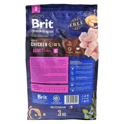 Сухий корм Brit Premium Dog Adult S для дорослих собак малих порід з куркою 1 кг