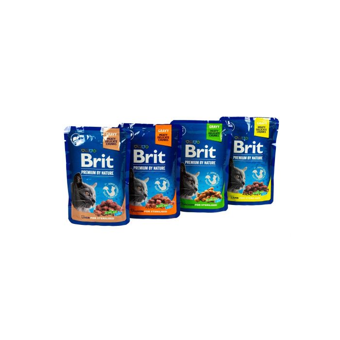 НАБІР Корм вологий Brit Premium для стерилізованих котів 3+1