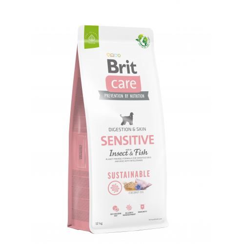Сухий корм Brit Care Dog Sustainable Sensitive для собак з чутливим травленням з рибою та комахами