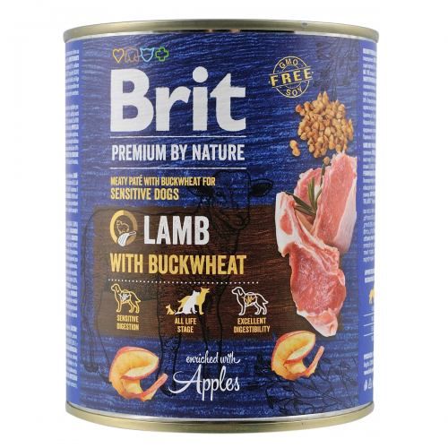 Влажный корм Brit Premium для собак ягненок с гречкой 400 г
