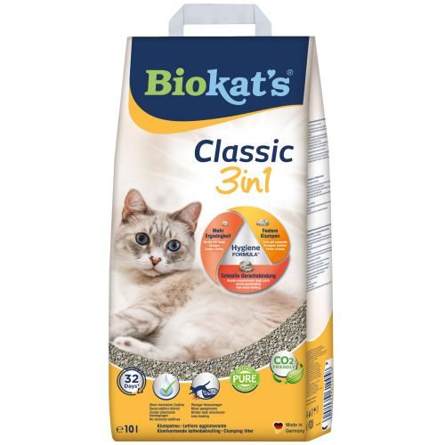 Наповнювач Biokats Classic 3in1 для котячого туалету бентонітовий 10 л