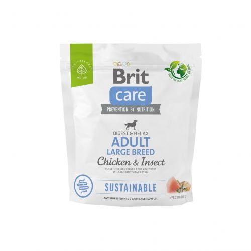 Сухой корм Brit Care Adult для собак больших пород с курицей и насекомыми