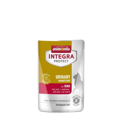 Вологий корм для котів   Integra Protect Urinary Struvit при сечокам'яній хворобі, з яловичиною, пауч, 85 г