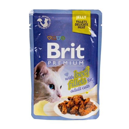 Набір вологих кормів Brit Premium pouches «Сімейна тарілка філе в желе»  асорті із 4 смаків 12 шт. х 85 г