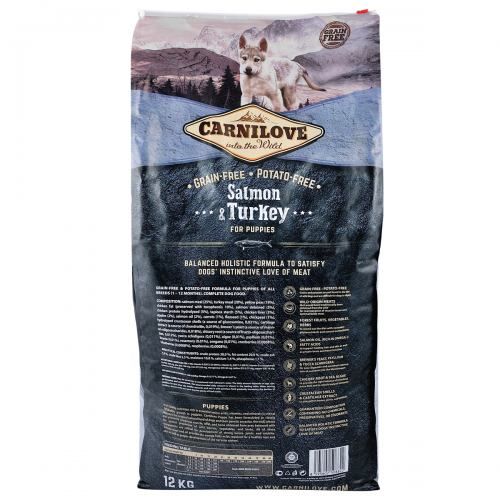 Сухий корм Carnilove Salmon & Turkey для цуценят всіх порід лосось та індичка 12 кг