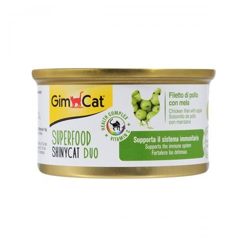 Вологий корм GimCat Shiny Cat Superfood для котів курка та яблуко 70 г