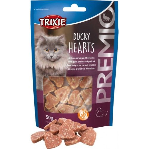 Лакомство Trixie Premio Ducky Hearts для кошек сердечка с уткой и рыбой 50 г