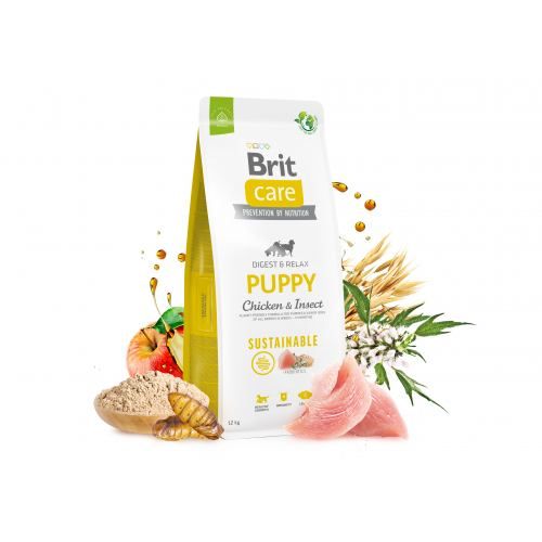 Сухий корм Brit Care Dog Sustainable Puppy для цуценят з куркою та комахами