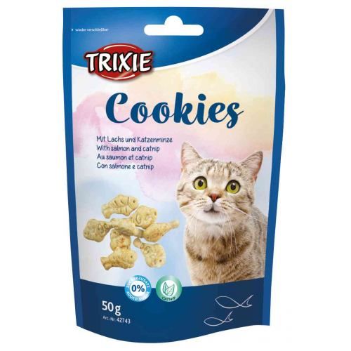 Лакомство Trixie Cookies для кошек печенье с лососем и кошачьей мятой 50 г