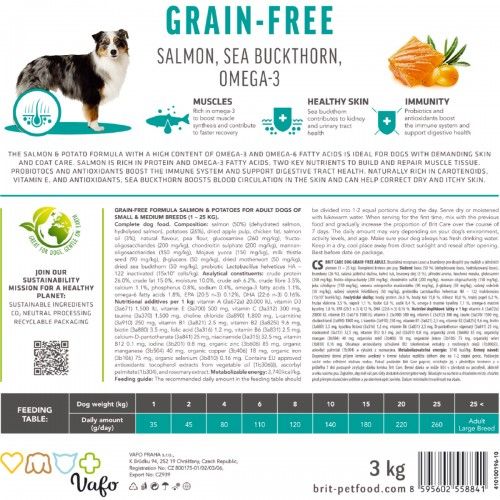 Сухий корм Brit Care Dog Grain-free Adult для собак малих і середніх порід беззерновий з лососем