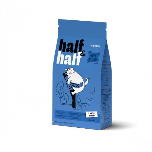 Сухой корм Half&Half для взрослых собак больших пород с говядиной