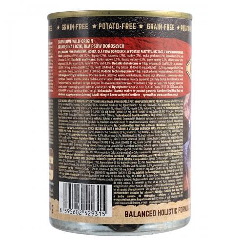 Влажный корм Carnilove Lamb & Wild Boar для собак ягненок и кабан 400 г