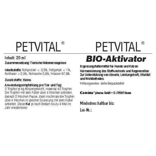 Вітаміни Canina PetVital Bio-Aktivator для собак та котів комплекс з амінокислотами та залізом 20 мл