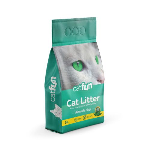 Наполнитель Catfun бентонитовый для для кошачьих туалетов ароматом марсельского мыла 5 л