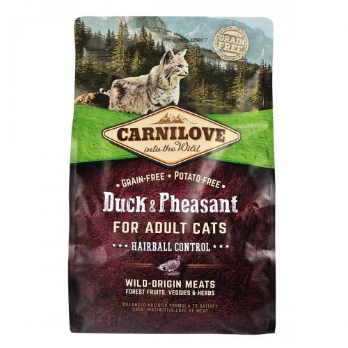 Сухой корм для кошек Carnilove  Hairball Control для вывода шерсти у утка и фазан 2 кг