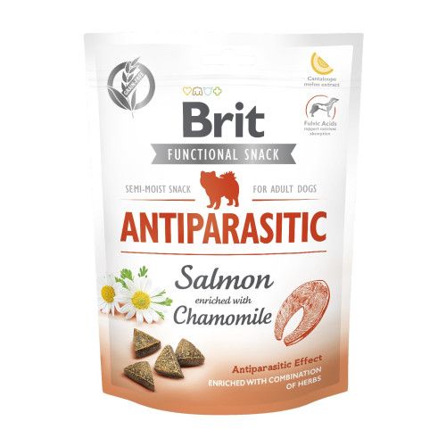 Функциональное лакомство для собак Brit Care Functional Snack Antiparasitic Salmon с лососем 150 г