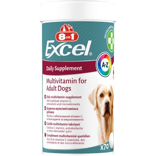 Вітаміни 8in1 Excel Multi Vitamin Adult для дорослих собак, мультивітамін, 70 шт