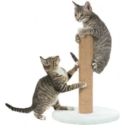 Когтеточка для котят Trixie Junior Столбик джут/плюш мятный/натуральный 30*42 см